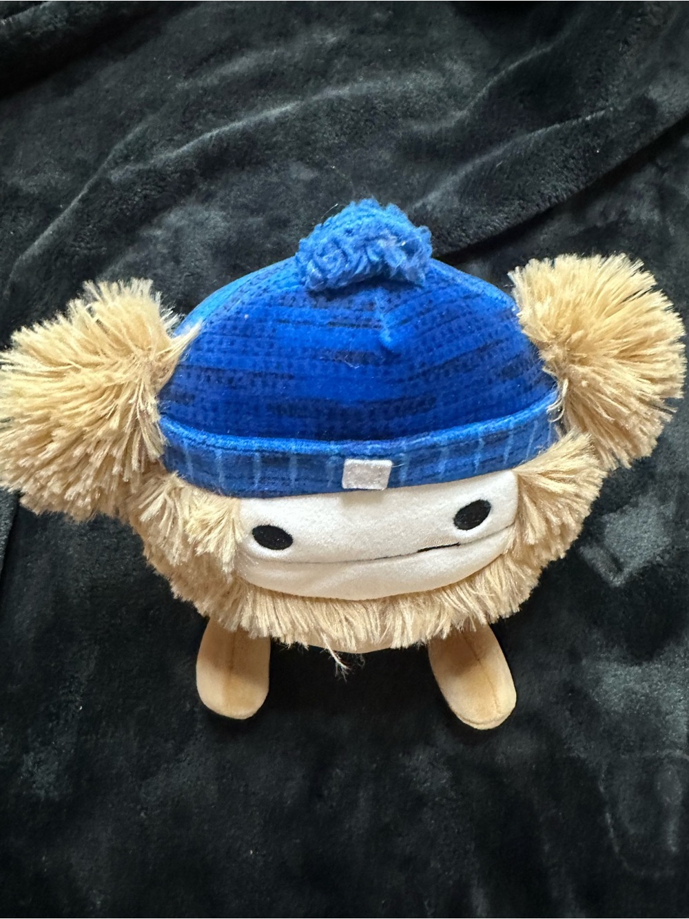 Squishmallow Plush Brown Bigfoot Blue Beanie Hat Stuffed Animal Cute Collectible - Picture 3 of 8